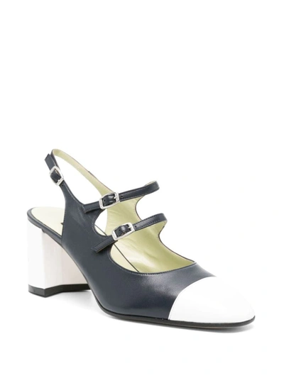 Carel Paris Papaya Leather Slingback Pumps In Blue