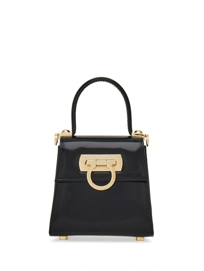 Shop Ferragamo Iconic Xsmall Shoulder Bag In Black