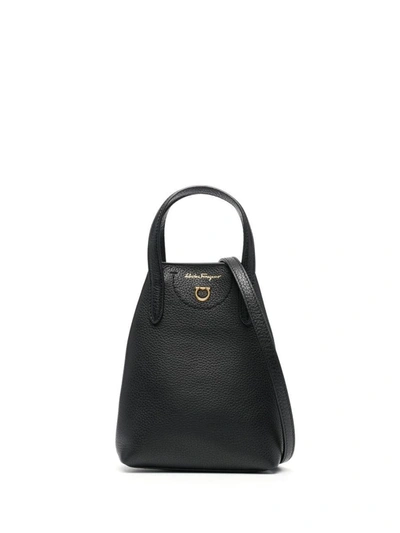 Shop Ferragamo Travel Leather Mini Bag In Black