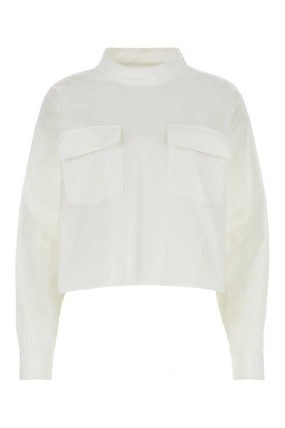 Givenchy High-neck Pocket Blouse In White
