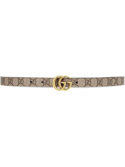 Shop Gucci Gg Marmont Reversible Belt In Black