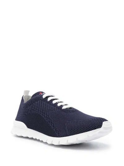Shop Kiton Low-top Mesh Sneakers In Blue