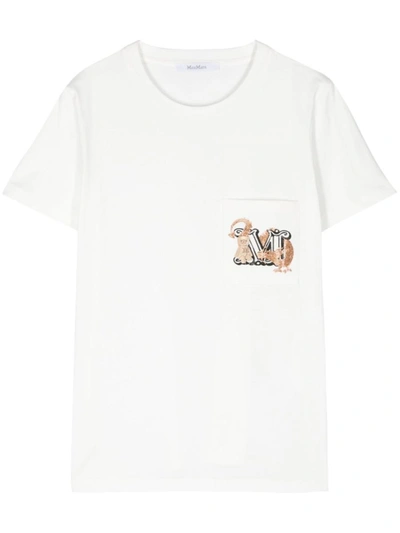 Shop Max Mara Cotton T-shirt In White