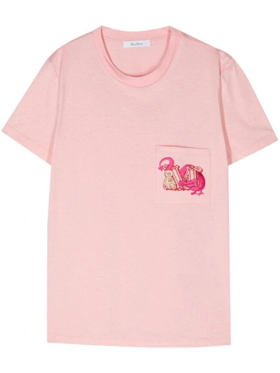 Shop Max Mara Cotton T-shirt In Pink