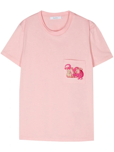 Max Mara Cotton T-shirt In Pink