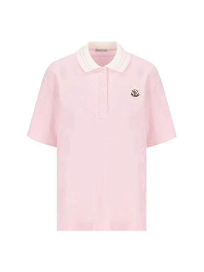 Shop Moncler T-shirts And Polos In Pastel Pink