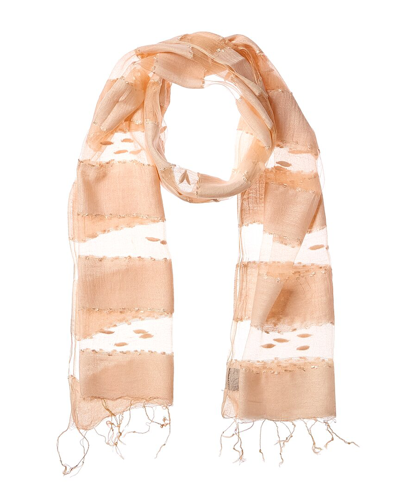 Shop Blue Pacific Hand-woven Silk-blend Scarf In White