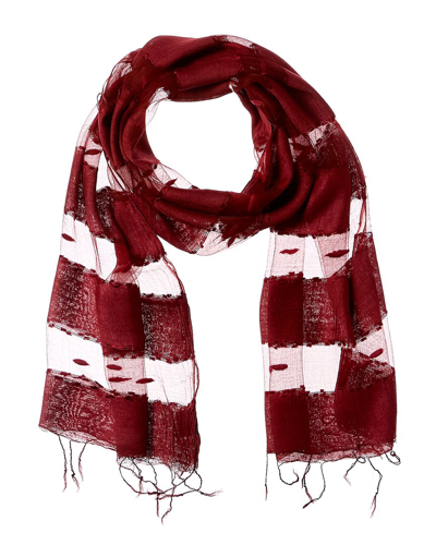 Shop Blue Pacific Hand-woven Silk-blend Scarf In Red