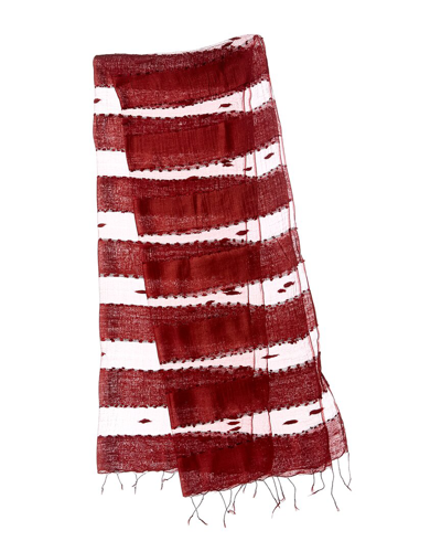 Shop Blue Pacific Hand-woven Silk-blend Scarf In Red
