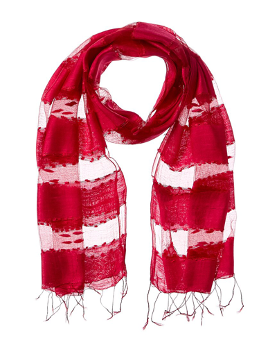 Shop Blue Pacific Hand-woven Silk-blend Scarf In Red