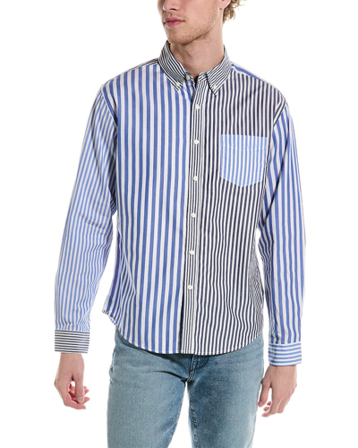 Shop Alex Mill Mixed Stripe Shirt In Blue