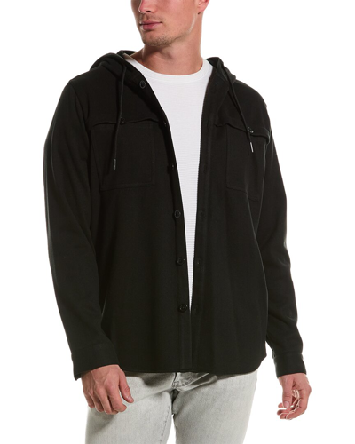 Shop Karl Lagerfeld Hooded Overshirt In Black