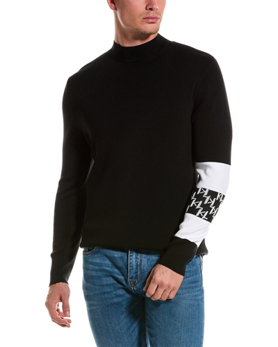 Shop Karl Lagerfeld Mock Neck Sweater In Black