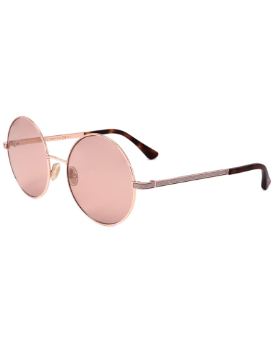 Shop Jimmy Choo Women's Oriane 57mm Sunglasses In Gold