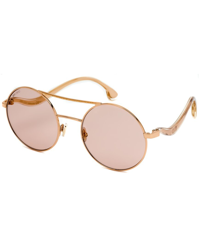 Shop Jimmy Choo Women's Maelle/s 54mm Sunglasses In Gold