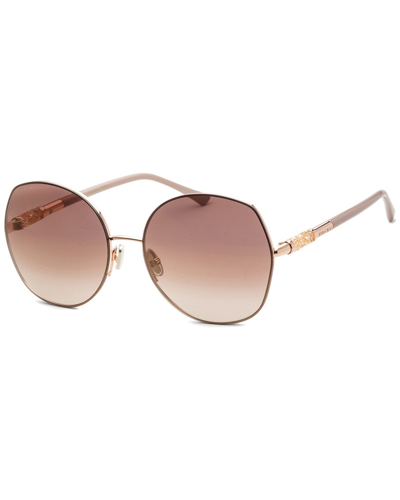Shop Jimmy Choo Women's Melys 60mm Sunglasses In Gold