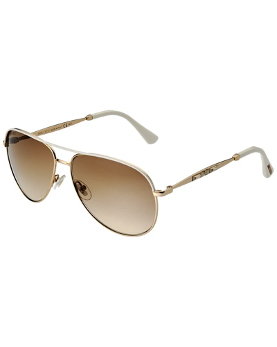 Shop Jimmy Choo Women's Jewly 58mm Sunglasses In Gold