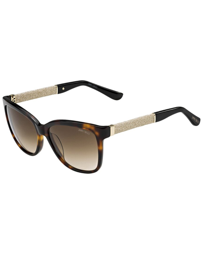Shop Jimmy Choo Women's Cora/s 56mm Sunglasses In Gold