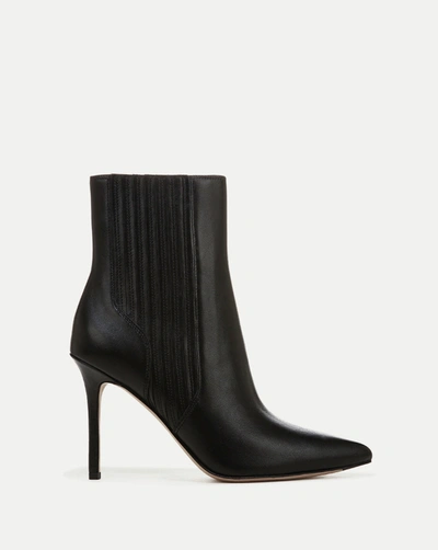 Shop Veronica Beard Lisa Leather Stiletto-heel Bootie In Black