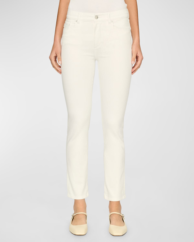 Shop Dl1961 Mara Straight Mid-rise Instasculpt Ankle Jeans In White