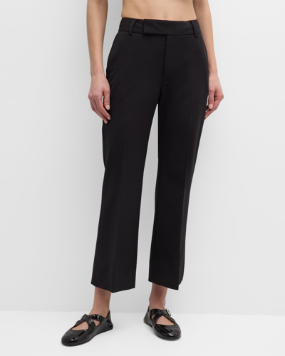 Shop Proenza Schouler Marlene Tropical Wool Kick-flare Pants In Black