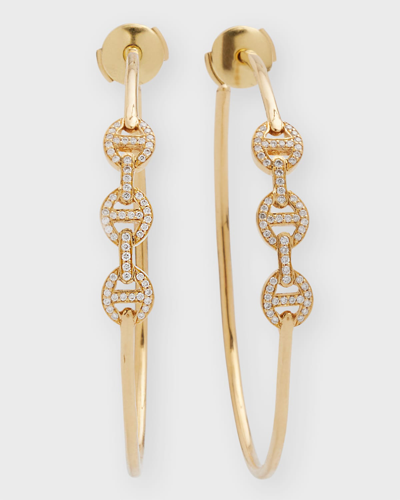 Shop Hoorsenbuhs 18k Yellow Gold Hoop Earrings With Diamonds