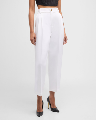 Shop Versace Jeans Couture Cropped Straight-leg Pants In White