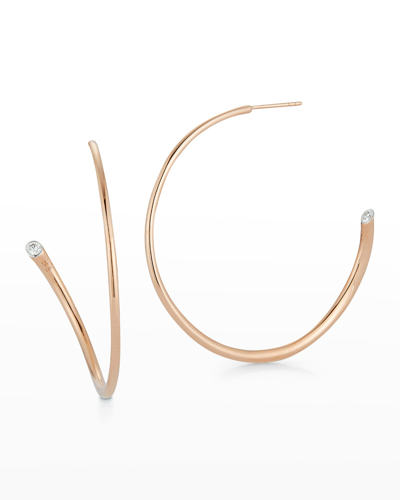 Shop Walters Faith Thoby Rose Gold Tubular Large Swoosh Hoop Earrings In 05 No Stone