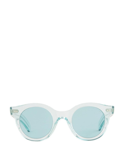 Shop Cutler And Gross Cutler & Gross 1390 Round Frame Sunglasses In Blue