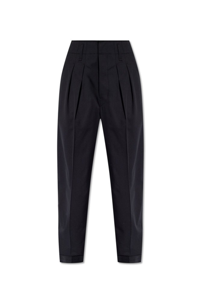 Shop Lemaire Pleated Tapered Leg Trousers In Black