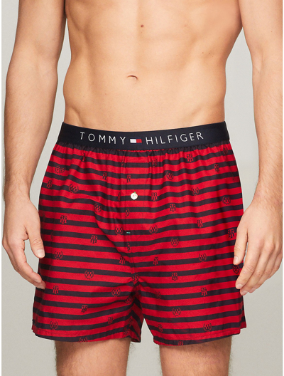 Shop Tommy Hilfiger Fashion Woven Boxer In Medium Red
