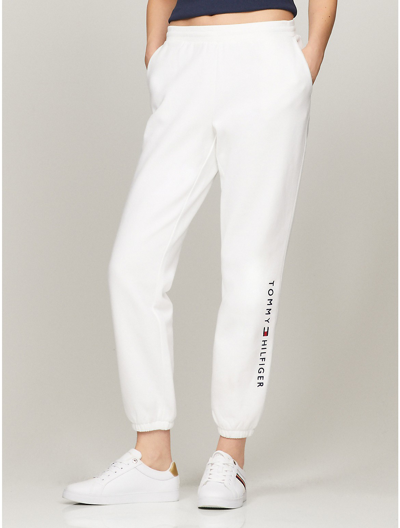Shop Tommy Hilfiger Embroidered Tommy Logo Sweatpant In Optic White Th