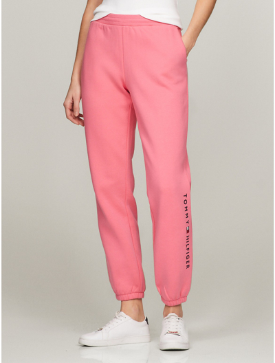 Shop Tommy Hilfiger Embroidered Tommy Logo Sweatpant In Glamour Pink 