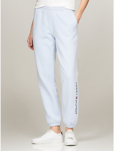 Shop Tommy Hilfiger Embroidered Tommy Logo Sweatpant In Breezy Blue 