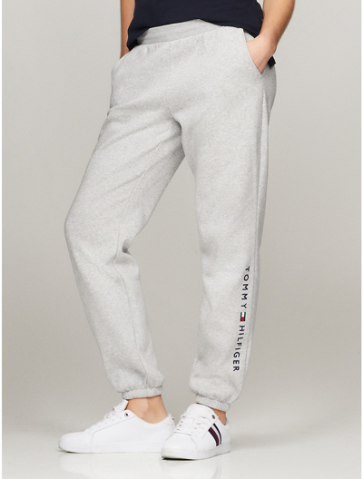 Shop Tommy Hilfiger Embroidered Tommy Logo Sweatpant In Grey Heather