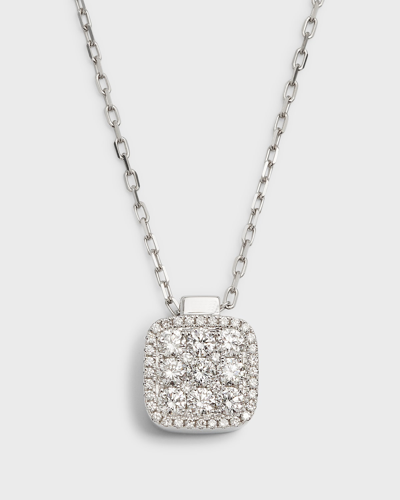 Shop Frederic Sage 18k White Gold Medium Firenze Ii All Diamond Cushion Pendant Necklace