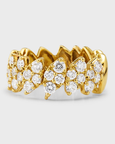 Shop Andreoli 18k Yellow Gold Marquise Band Ring With Diamonds