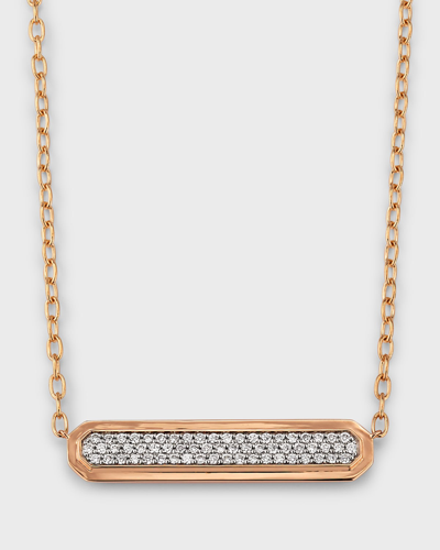Shop Walters Faith Carrington 18k Rose Gold And Diamond Id Bar Necklace In 40 White