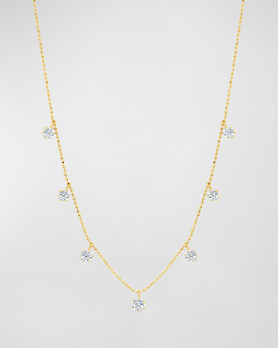 Shop Graziela Gems 18k Medium Gold Floating Diamond Necklace In 10 White Gold