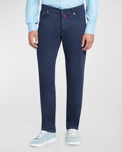 Shop Kiton Men's 5-pocket Straight-leg Jeans In Blue