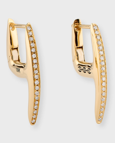 Shop Hoorsenbuhs 18k Yellow Gold Mini Axe Earrings With Diamonds In 05 No Stone