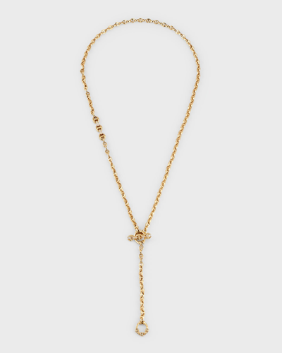 Shop Hoorsenbuhs 18k Yellow Gold Diamond Open-link Chain Necklace In 40 White