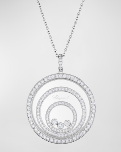 Shop Chopard Happy Spirit 18k White Gold Diamond Large Pendant Necklace In 10 White Gold