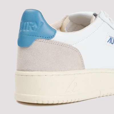 Shop Autry Medalist Suede Light Blue Sneakers Shoes In White
