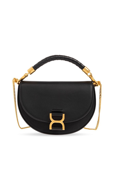 Shop Chloé Marcie Chain Shoulder Bag In Black