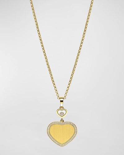 Shop Chopard Happy Hearts 18k Yellow Gold Diamond Pendant Necklace In 05 Yellow Gold