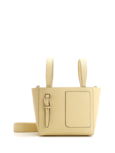 Shop Valextra Mini Soft Bucket Bag In Yellow