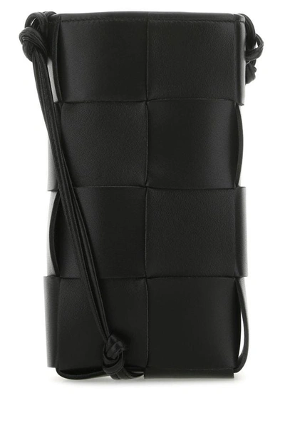 Shop Bottega Veneta Woman Black Leather Phone Case