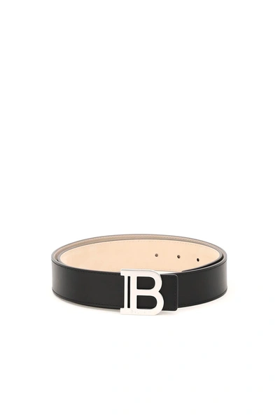 Shop Balmain B-belt Leather Belt Men In Black