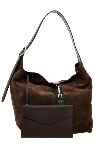 Shop Gucci Men 'jackie 1961' Medium Shoulder Bag In Brown